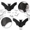 Halloween Decorative Pumpkin Lamp With Woven Bat Figurine Party Home Tabletop Display