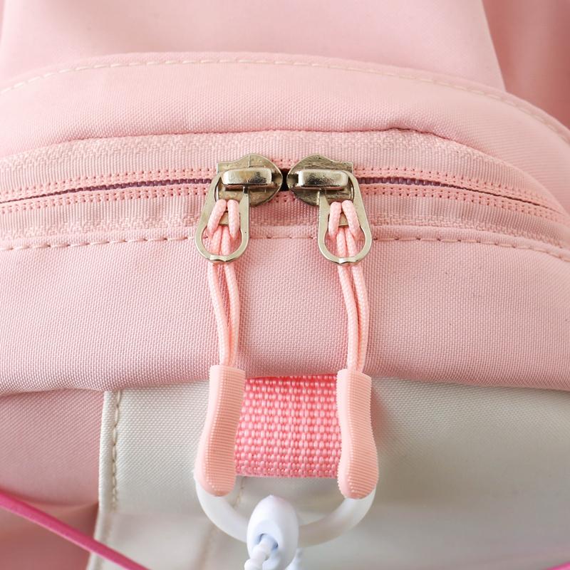 Three-Piece Backpack Set for Primary and Middle School Students Schoolbag Color Block Cartoon Backpack for Women Large Capacity Backpack