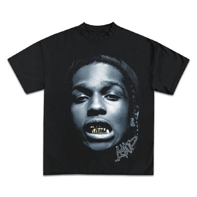 Футболка с коротким рукавом ASAP ROCKY ХИП-ХОП Хай-стрит Мужская Женская Готика Оверсайз Футболки Портрет A$AP Свободный Повседневный Харадзюку Топы