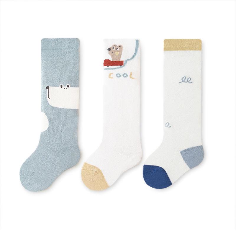 3 пары/лот детские гольфы, хлопковые милые длинные носки с героями мультфильмов для маленьких девочек и мальчиков, высокие гольфы для новорожденных, От 0 до 3 лет