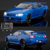 1/24 Nissan Skyline GTR R34 Форсаж Модель машины из сплава Звук Свет Коллекционная Миниатюрная Voiture Литая Игрушечная Машина Мальчик C342