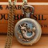 Vintage Pocket Watch Mermaid Clock with Necklace Chain Lovers Pendant Gift