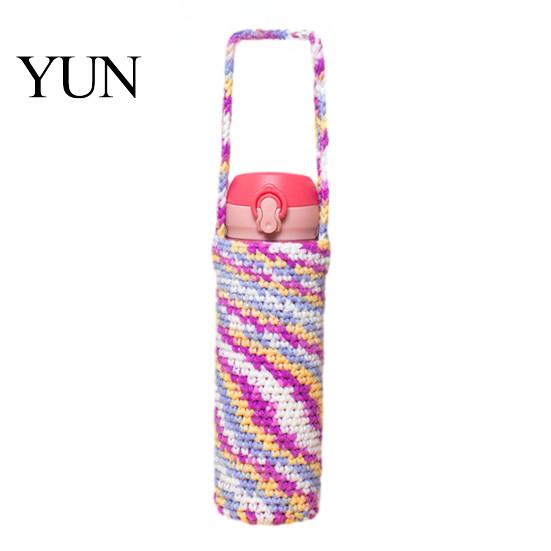 Reusable Glass Cup Protector Hand Crocheted Cover, Portable Elastic Wool Knit Sleeve, Breathable Hollow Sleeve Anti-Slip Protective Holder for