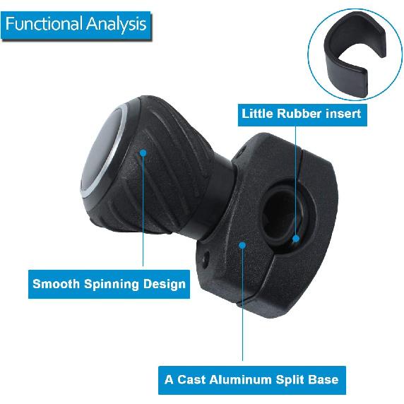 Ketofa  Universal 77700-01540 Steering Wheel Spinner Knob For Kubota Tractors, Black, Polyurethane, 1.25 Inches, Tractor Steering Wheel Accessory