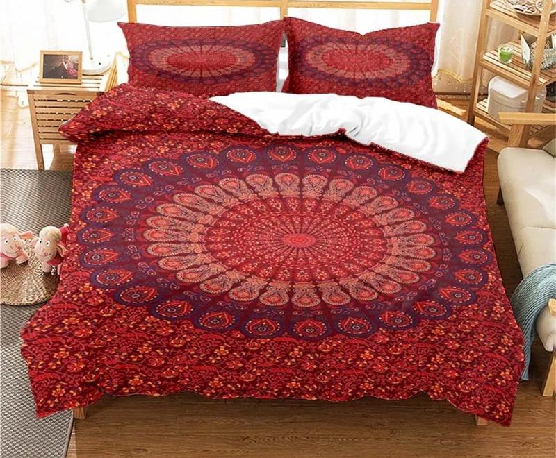 Bohemian Psychedelic Mandala Pattern Duvet Cover Set Bedding For Adult Kid Bed Set Comforter Cover With 1 Comforter 2 Pillowcase