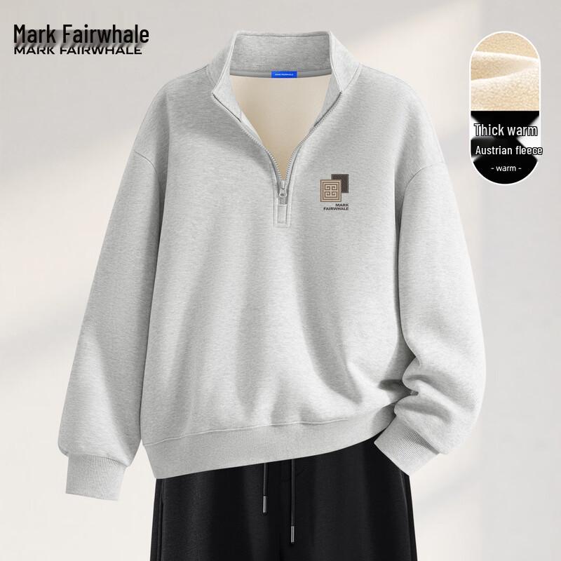Mark Fairwhale Men's 2025 Winter Fleece Lined Stand-Collar Sweatshirt