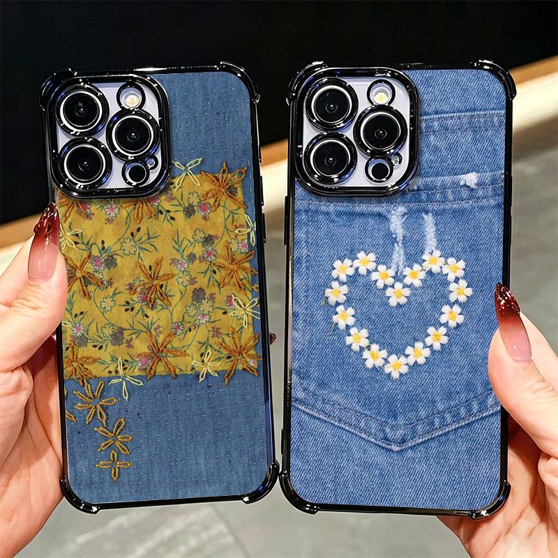 Мягкий чехол для телефона с ретро-джинсовым узором для Xiaomi Poco X7 X8 Pro Max X6 X5 X3 F8 Ultra F7 M8 M7 M5S Redmi 15C 15A 15 14C 13C 12C 13