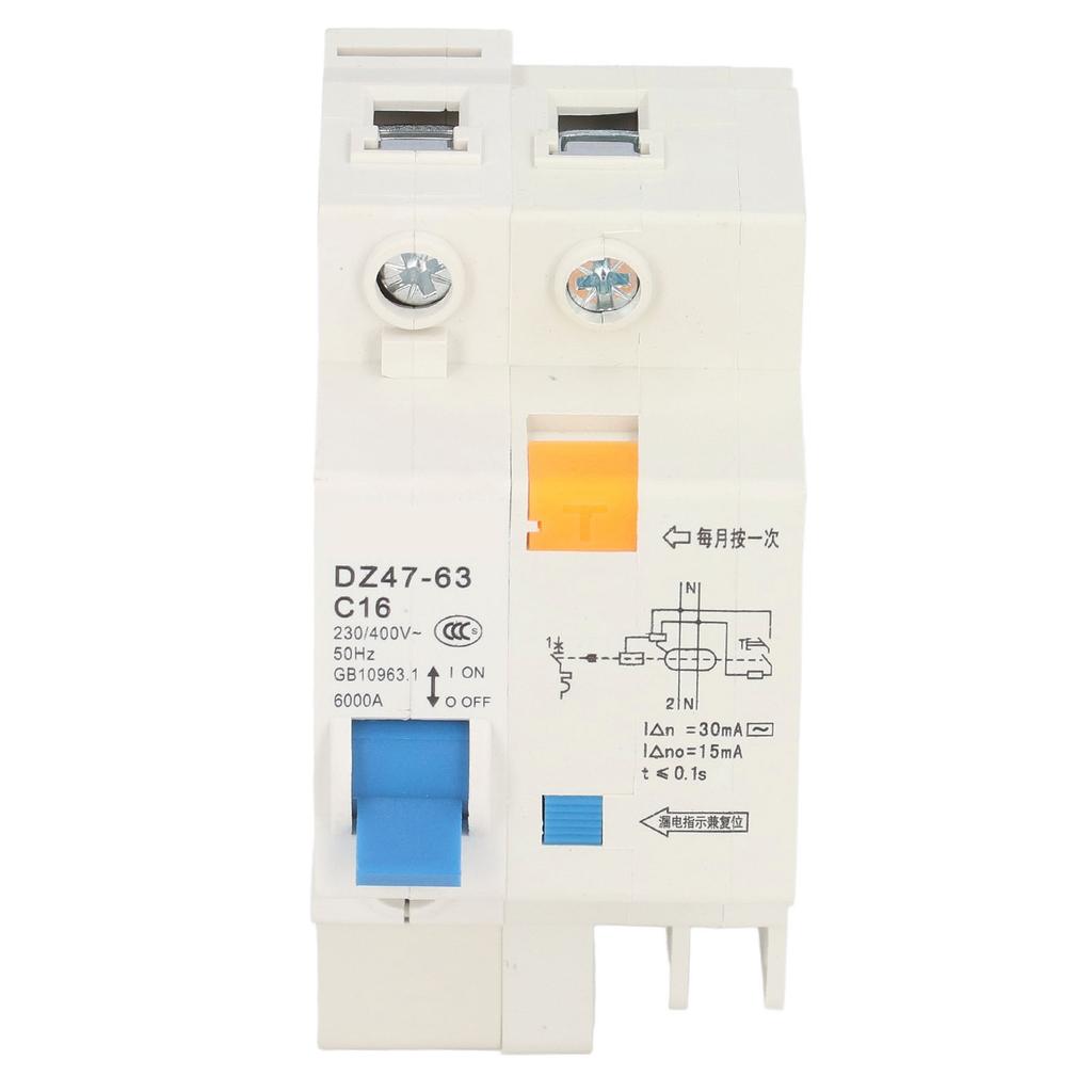 1P+N 16A Миниатюрный автоматический выключатель Защита от замыкания на землю Защита от утечки тока Выключатель 230В400В