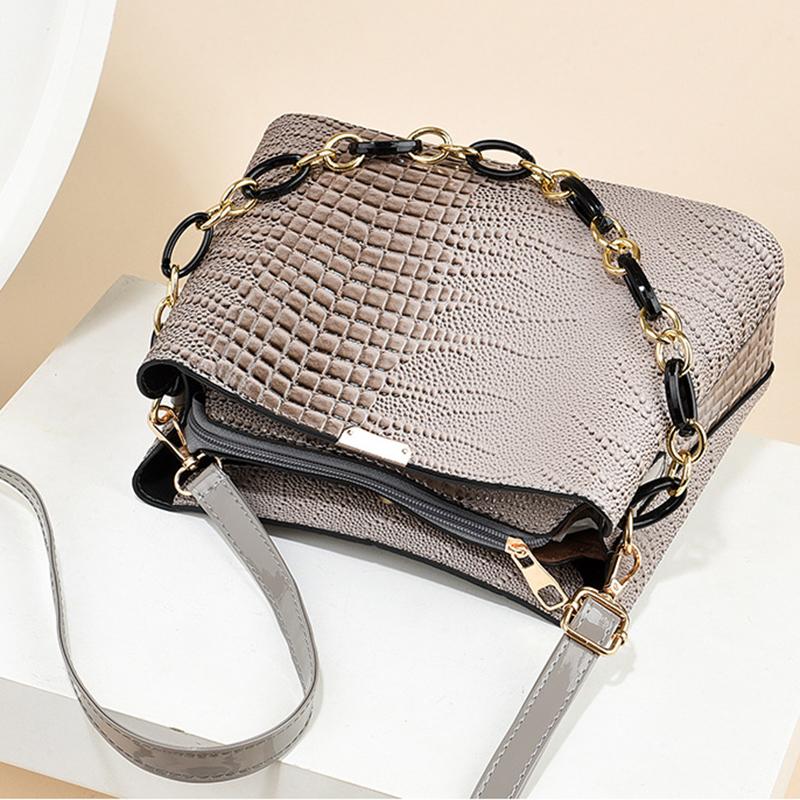 Yogodlns Женская большая сумка Дизайнерские роскошные сумки Крокодиловый узор Ведро Простая женская сумка через плечо