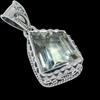 Natural Green Amethyst Gemstone 925 Solid Silver Gift Jewelry Pendant 1.18" M2c42