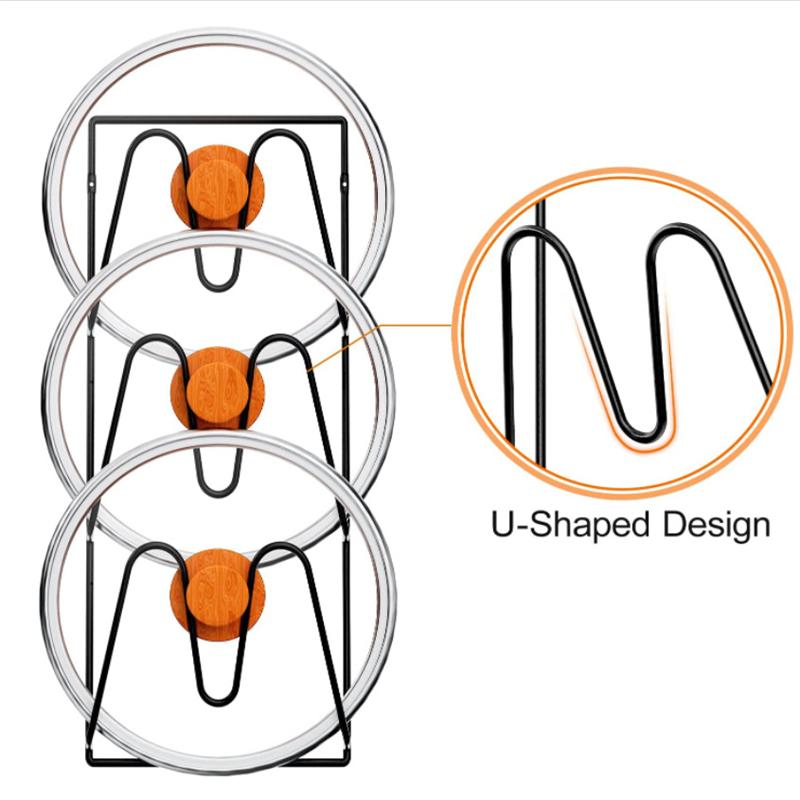 1/2 шт. 3-уровневый держатель крышки кастрюли, нержавеющая стойка-органайзер для крышек кастрюль, настенное крепление с предварительной перфорацией и клейкая полка для хранения крышки кастрюли