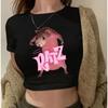 2026 Y2K Retro Crop Top Womens Short Sleeve T-Shirt Loose Fit Round Neck Casual Streetwear