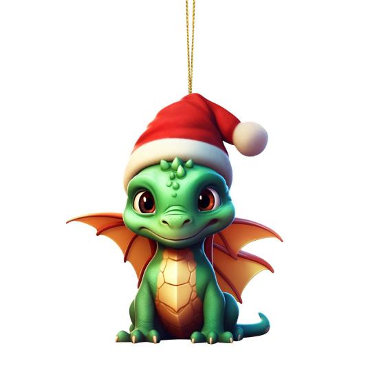 Подвеска Yousheng Christmas Dragon, мультяшный дракон, акриловое подвесное украшение, прочное для праздничного украшения елки