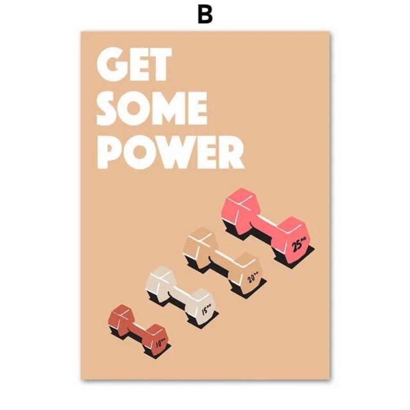 Плакат для декора домашнего спортзала, Гантели Штанга Фитнес Спорт Бег, Настенное искусство Холст Живопись, Скандинавские принты, Идеальные настенные картины