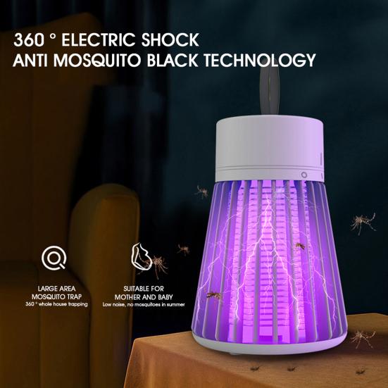 Лампа для уничтожения комаров Электрическое устройство для уничтожения насекомых 6 часов работы от батареи USB-зарядка Палатка для кемпинга Ловушка для уничтожения мух