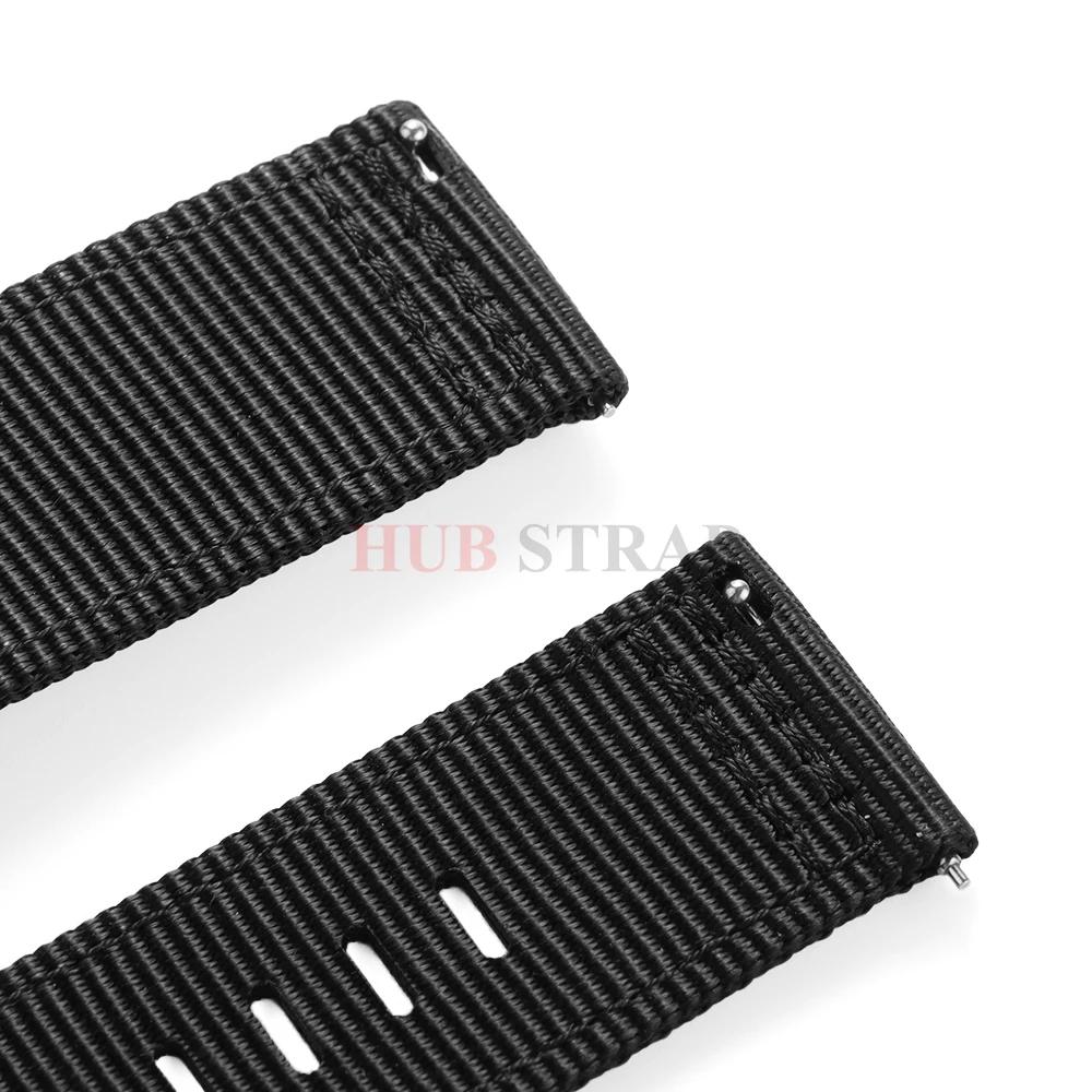 22 мм Нейлоновый ремешок для часов Премиум Гладкий Мягкий Нейлон Спортивный Сменный ремешок для часов Быстросъемный Универсальный Холщовый Браслет Ремешок для часов