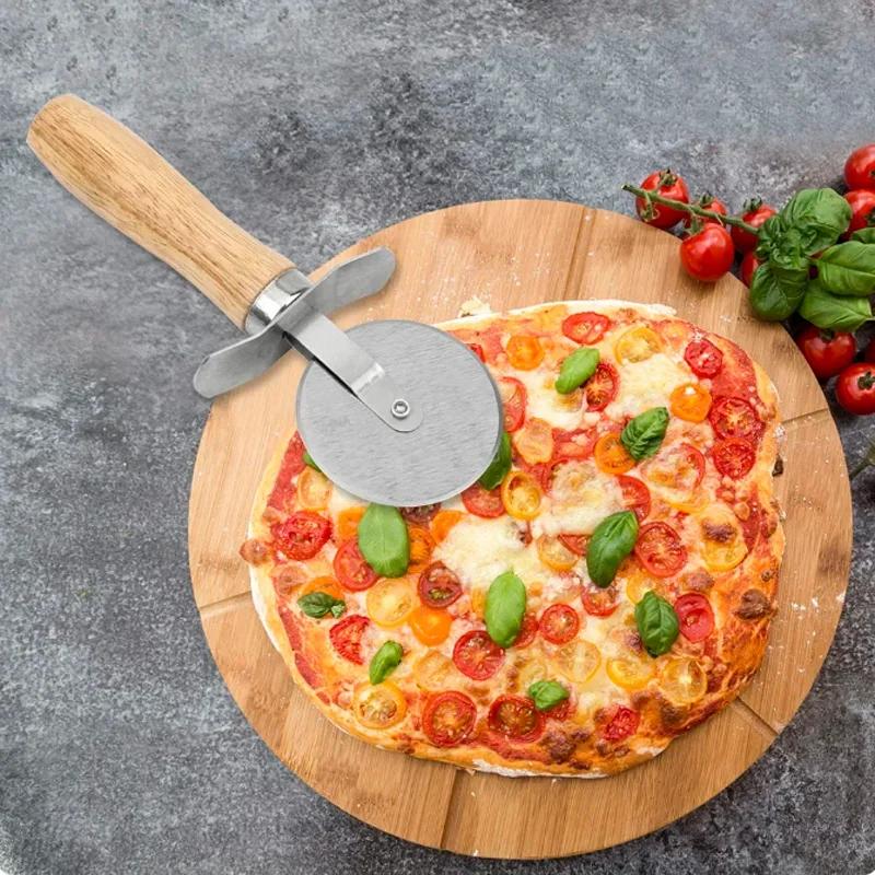 Pizza Peel Roller Knife Pizza Wheel Cutter Cake Baking Hob Accessory Cutters Bakeware Bakery Rolling Pin Kitchen Dining Bar Home