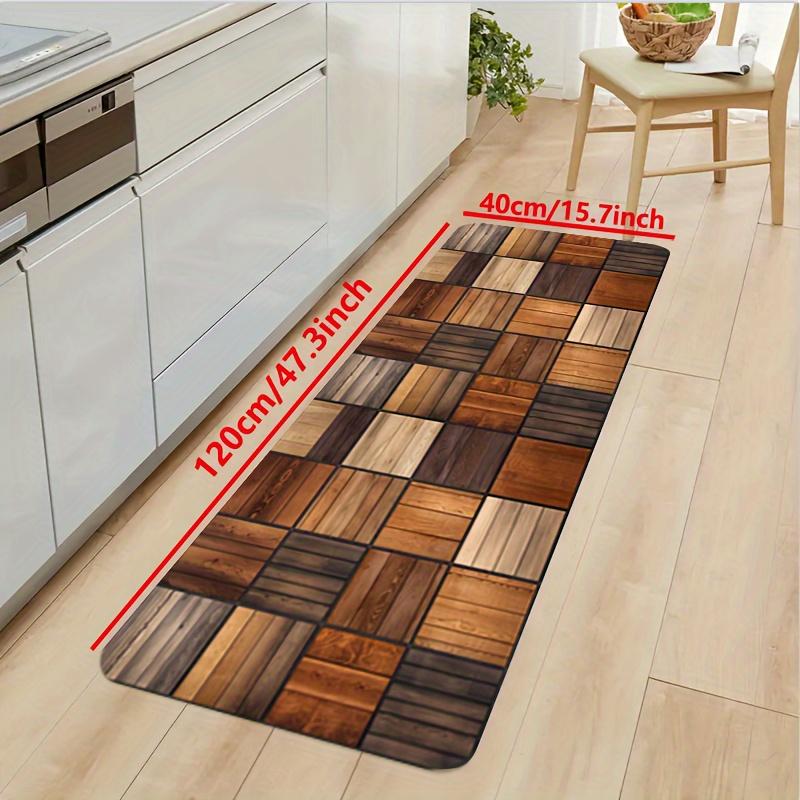 Кухонный коврик с цветным деревянным принтом, мягкий утолщенный кухонный коврик, водонепроницаемый нескользящий маслостойкий напольный коврик, коврик для бега