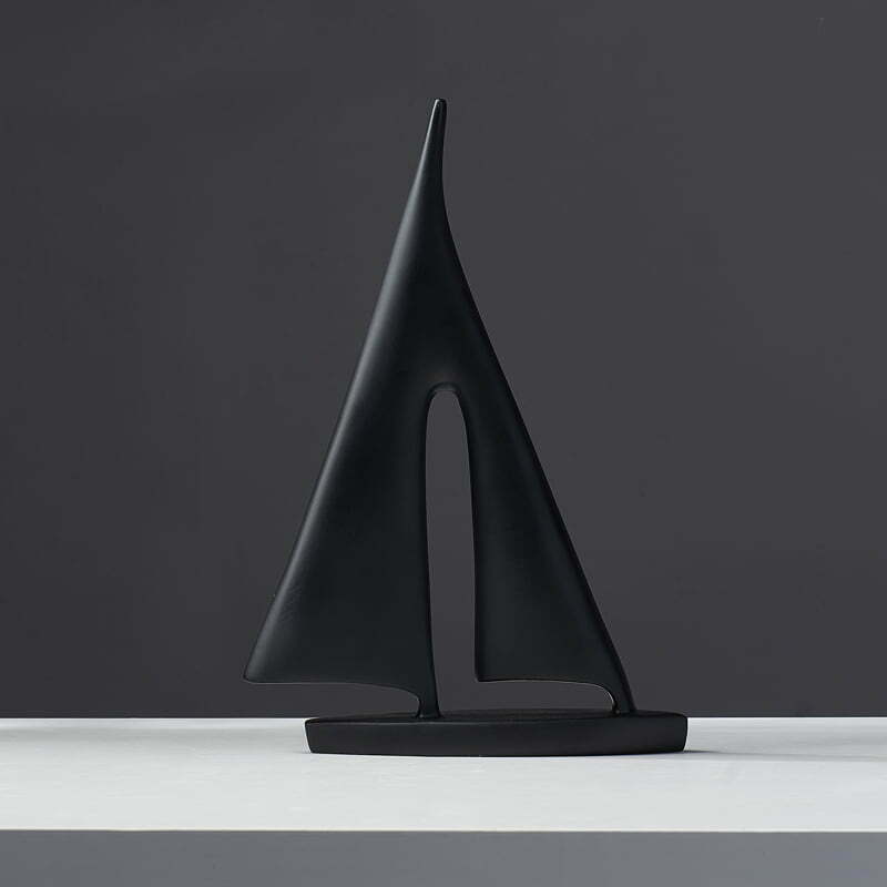 Ship Decorative Figurine Black Small 21cm - Sailboat, Boat, Yacht