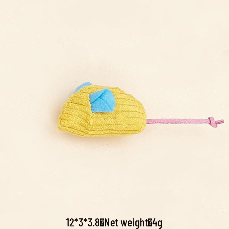 Набор игрушек для кошек: Плюшевая мышь с перьями, молярная и устойчивая к укусам