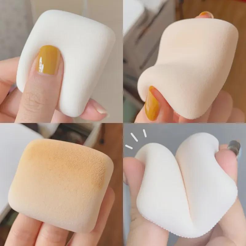 Японская губка для макияжа Marshmallow двойного назначения: Пуховка Air Cushion Powder Puff для сухого и влажного нанесения