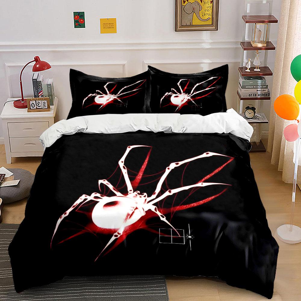 White spider with webs. Bedding sets Duvet cover sets Duvet covers Pillowcases(1 * Duvet Cover 2 * Pillowcases without duvet insert)