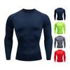 Men Sport Top 3D Slim Fit High Elasticity Round Neck Quick-drying Long Sleeves Slim Fit Compression Figure Shaping Gym Running Basketball T-shirt