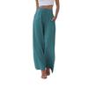 Large Size Trousers Women's Cotton Linen Pants Elastic Waist Loose Casual Pocket Drawstring Wide Leg Pants