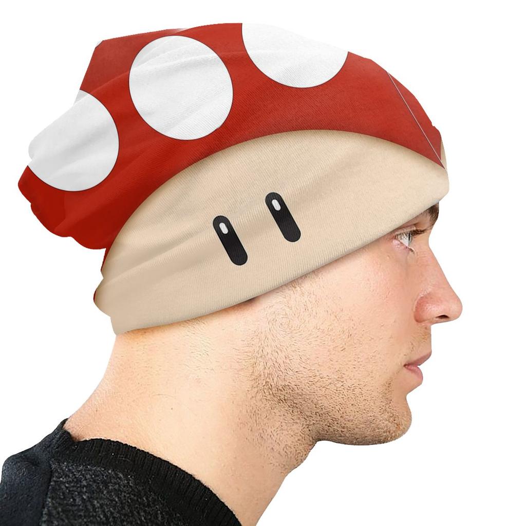 Red Super Mushroom Unisex Bonnet Winter Warm Windproof Hats Double Layer Thin Hat Breathable Caps