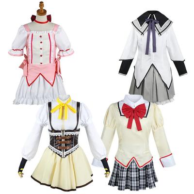Костюм для косплея Канамэ Мадоки, парик, аниме Puella Magi Madoka Magica, розовое бальное платье, униформа для Хэллоуина, наряд для женщин, для девушки