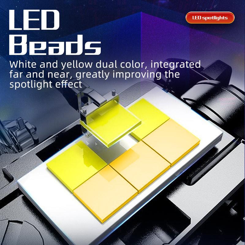 5 Lens Dual Color Motorcycle Spotlights Led Headlights LED Driving Fog Running Lights 12V Spot Light For Truck Car SUV ATV 4X4