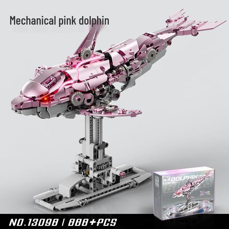 Совместимые с Lego механические сборные модели попугая, акулы, кита и осьминога