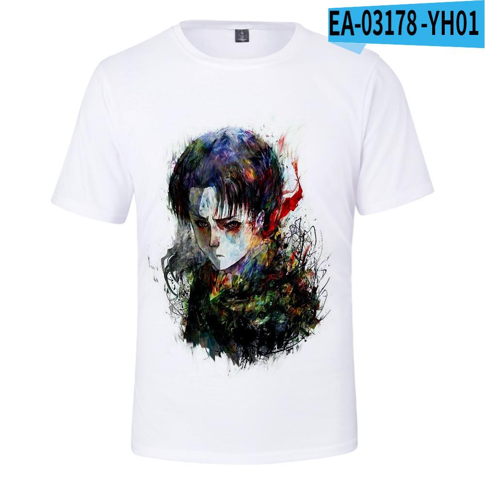 Men's 3D Color Printed Short Sleeved T-shirt with Street Fashion Around The Giant In Summer Anime Attack T-Shirts