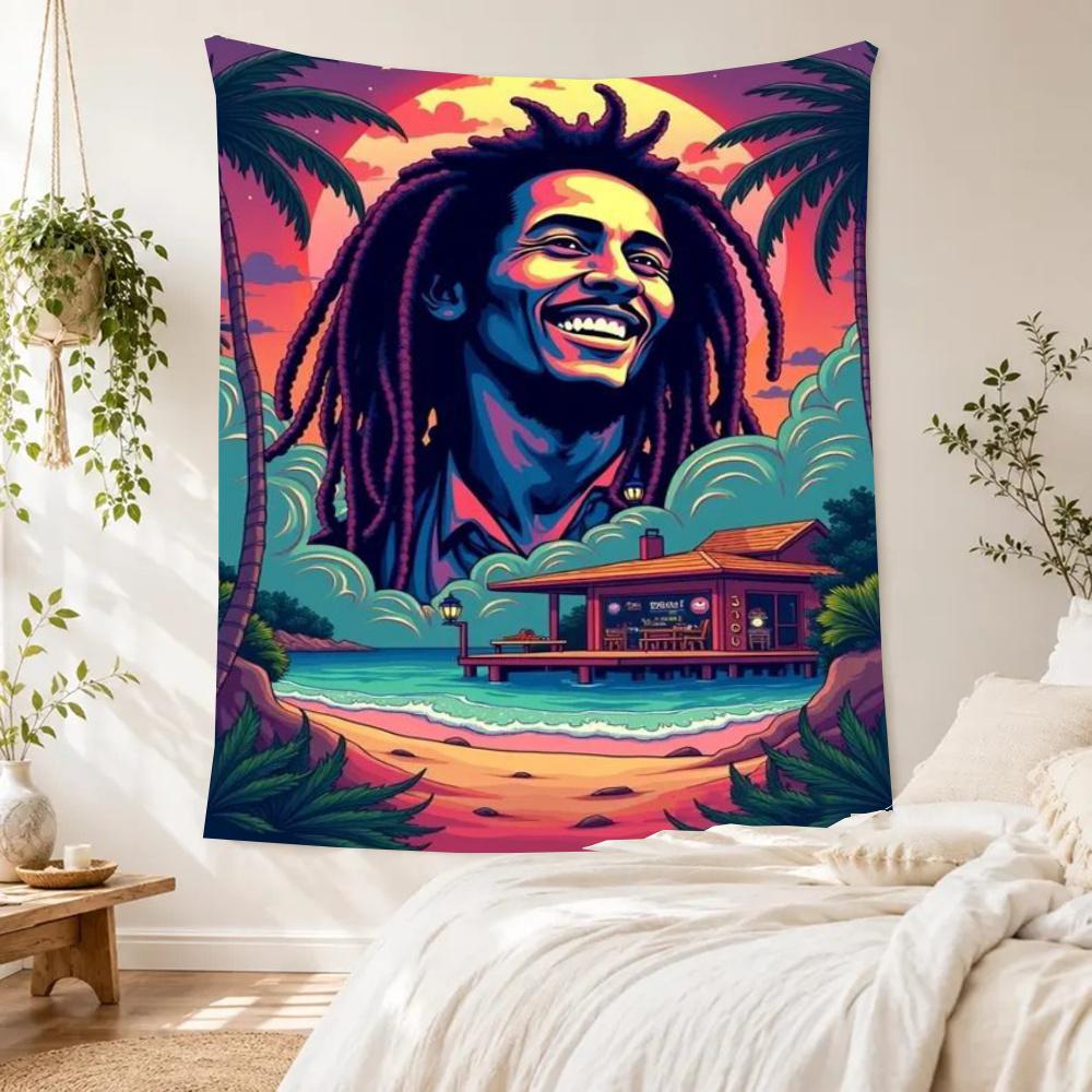 Bob Marley Retro Tapestry Handmade Look Perfect For Living Room Balcony Bedroom Versatile Decor Boho Decor Gift For Thanksgiving Christmas