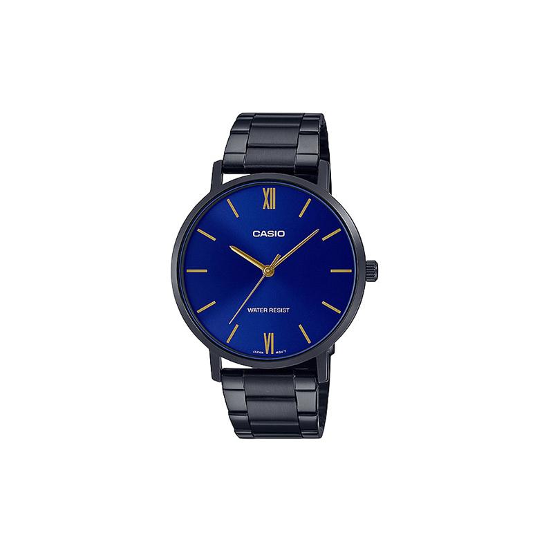 Casio Серия STANDARD Классический Простой Изысканный Модный Синий 1 Трехстворчатая Застежка Водонепроницаемый Кварцевый Механизм Стальной Ремешок Японский MTP-VT01B-2B