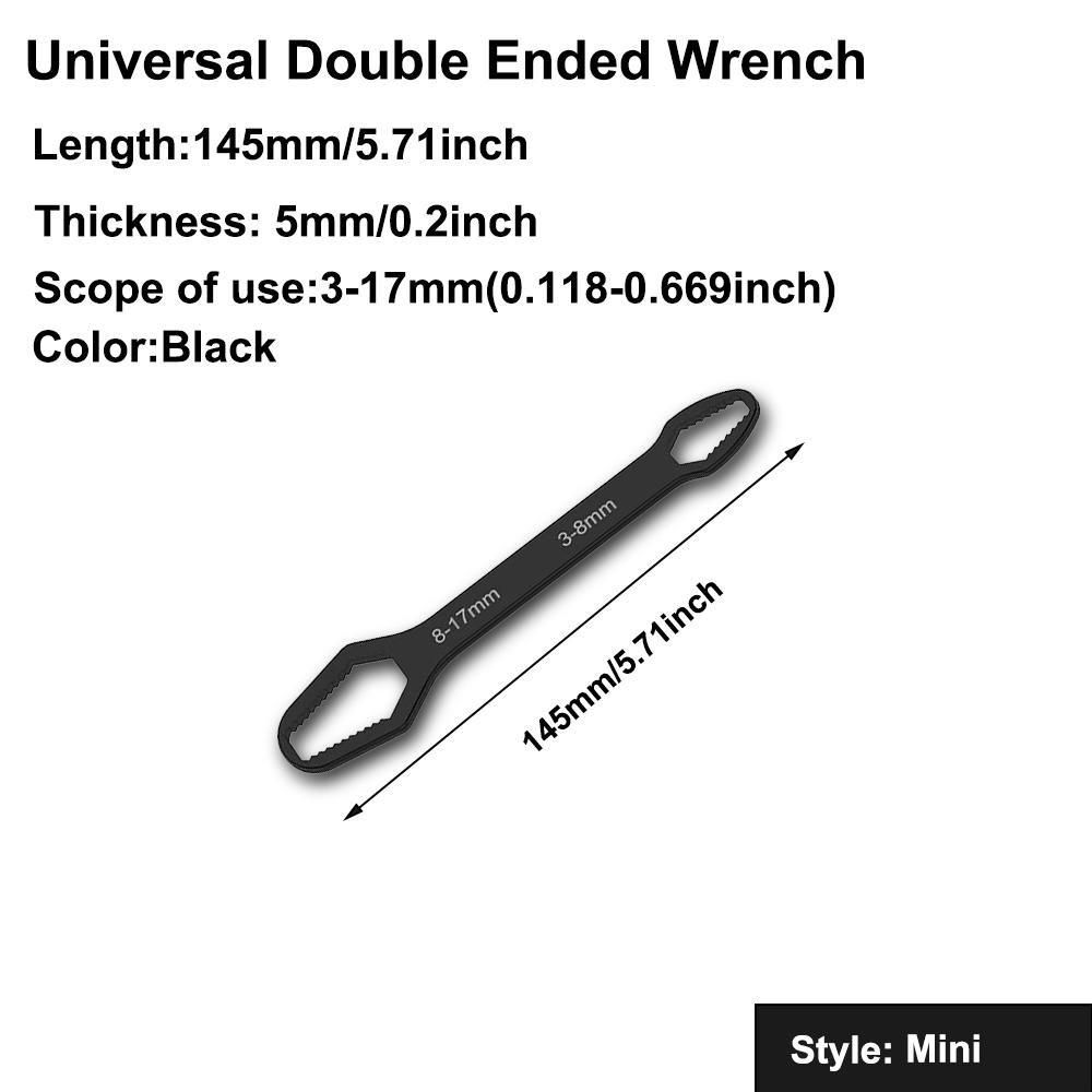 1 шт. Двусторонний многофункциональный универсальный гаечный ключ, универсальный гаечный ключ, 3-17 мм, самозатягивающийся ленивый гаечный ключ, инструменты для ремонта, хром-ванадиевая сталь, многофункциональный