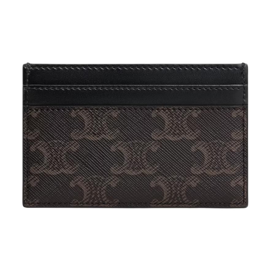 Celine Triomphe Logo Print Canvas Card Holder Medium Men Accessories Black Brown 10N762FGS-38SI