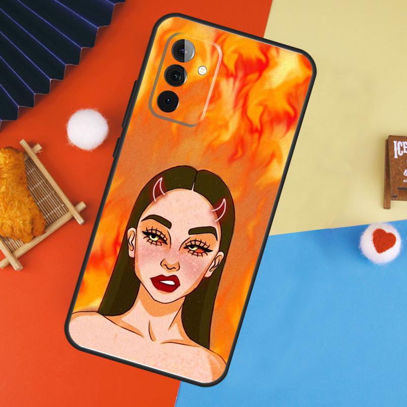 Эстетичный чехол 'Дьяволица Плохая Девочка' для Samsung Galaxy A53 A33 A13 A54 A34 A14 A56 A36 A16 A06 A12 A32 A52 A35 A17 A15 A55