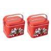 2pcs Decorative Christmas Candy Boxes Handheld Candies Organizers Portable Sweets Tins with Handle for Family Gathering