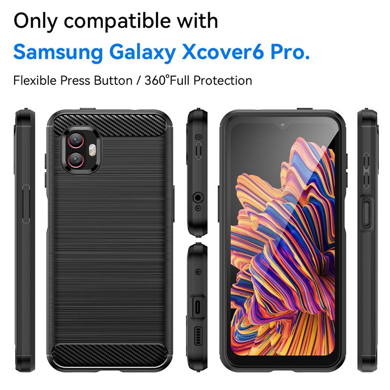For Cover Samsung Galaxy X Cover 6 Pro Case Samsung Galaxy XCover6 Pro Silicon Carbon Fiber Case For Samsung X Cover 6 Pro Cover