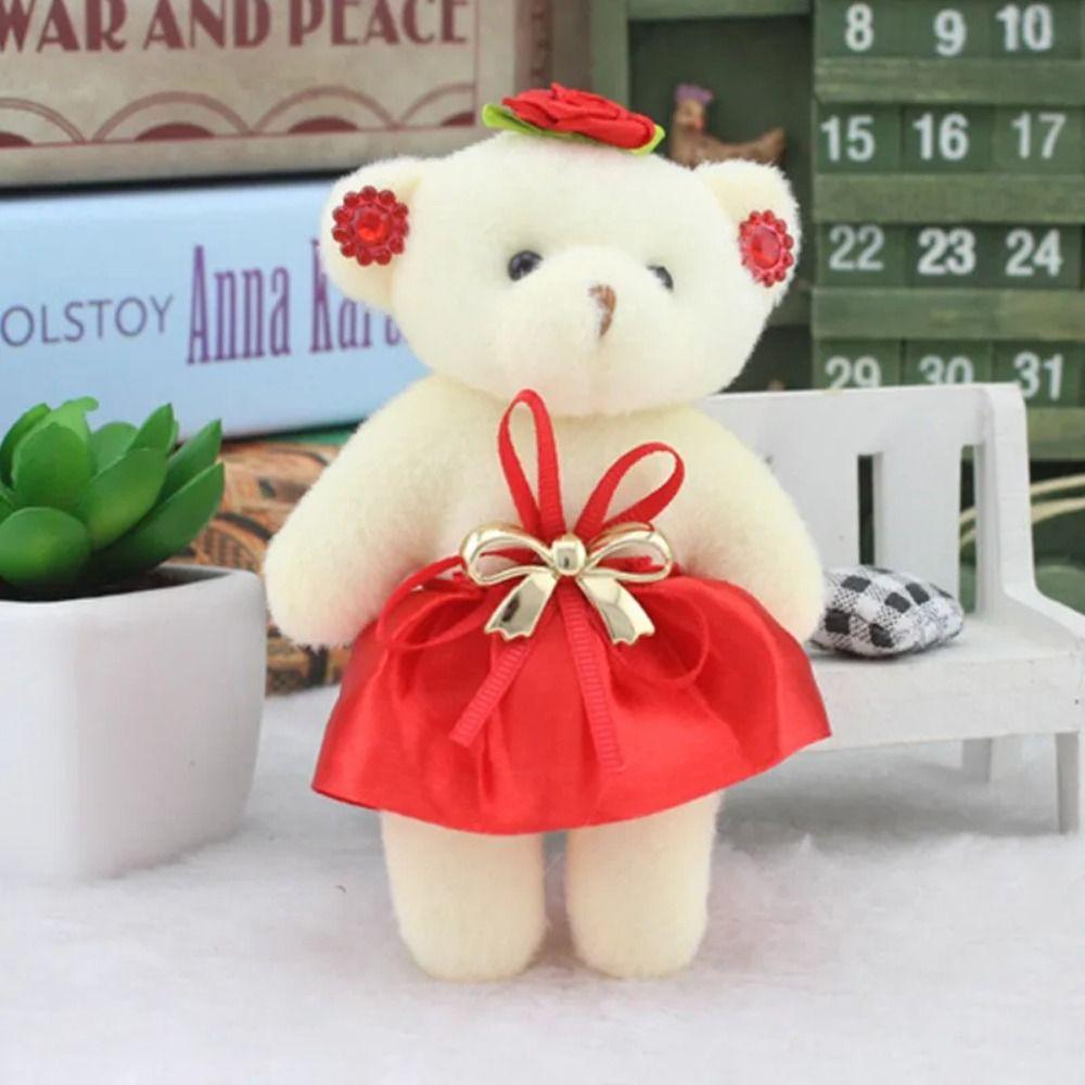 10pcs/set Plush Doll Mini Bear Flower Bouquet Plush Animal Bear Plush Toys Valentine's Day
