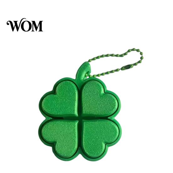 Clover Bag Pendant Four-Leaf Clicker Keychain, 3D Printed Leaf Push Toy with Ball Chain Chain, Stress Relief Finger Toy, Decorative Accessory