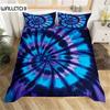 Tie Dye Duvet Cover Hippie Spiral Bedding Set Ethnic Boho Duvet Cover Swirl Tie Dye Pattern Bed Bohemian Hippie Bedding Decor