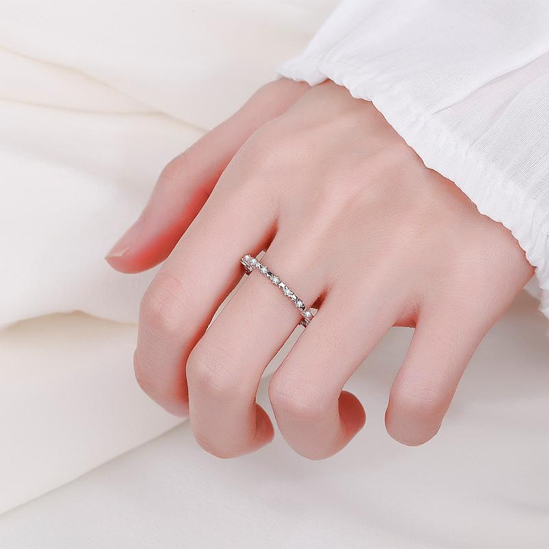 Classic Star Ring for Women Charming Crystal Zircon Genuine S925 Sterling Silver Princess Romantic Wedding Jewelry