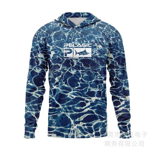 Pelagic fishing clothing summer camouflage sunscreen clothing breathable hooded fishing sportswear quick-drying T-shirt available