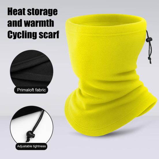 Fleece Neckerchief Scarf Solid Color Adjustable Drawstring Warm Polar Fleece Riding Face Guard Cold Weather Scarf