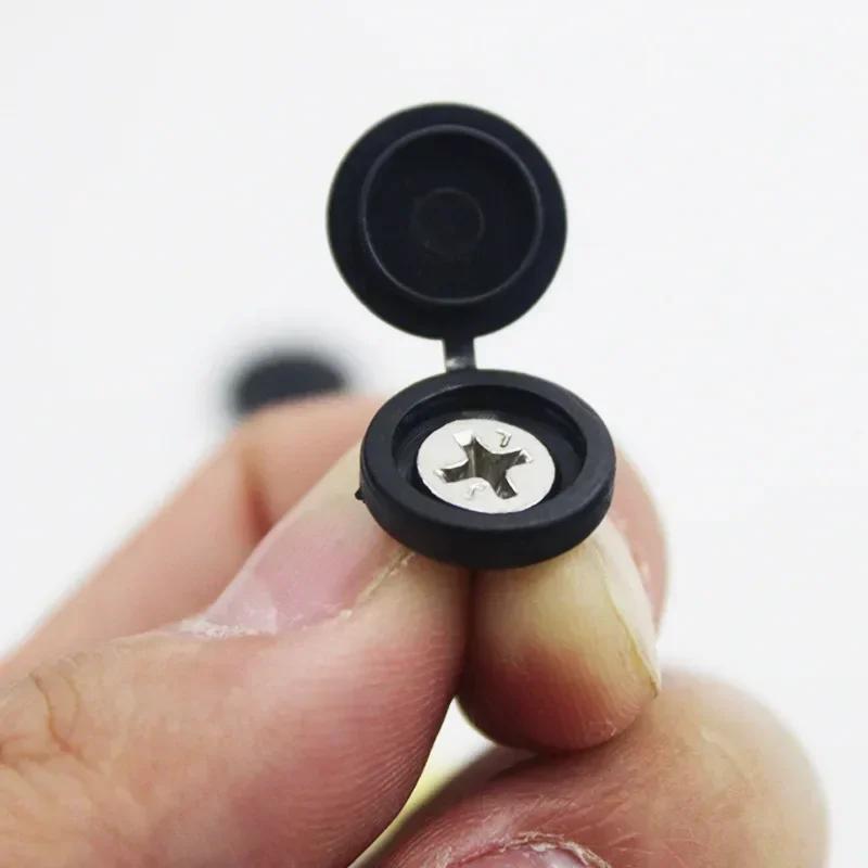 10/100Pcs Hinged Plastic Screw Cap Cover Nut Fold Snap Protective Cap Button Screw Wood Furniture Decorative Nuts Bolts Hardware