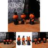 Halloween Mini Pumpkin Demon Figure Set With Resin Craft For Home Party Decor