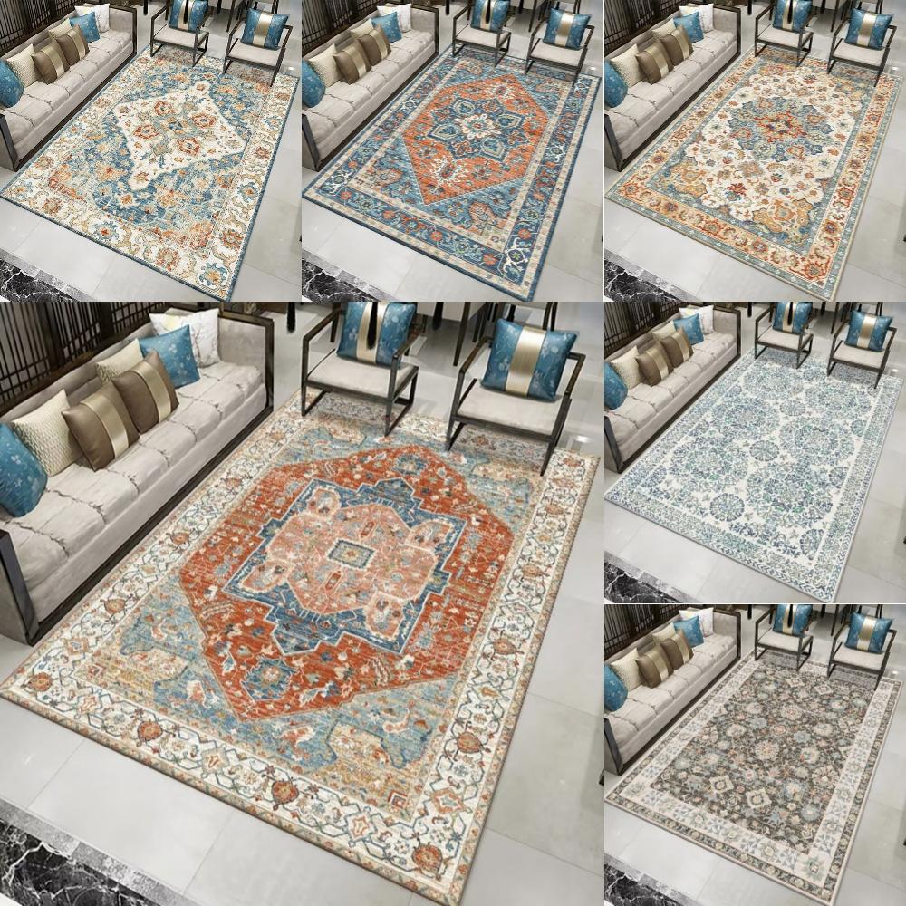 1PC Vintage Persian Carpet American Bohe Moroccan Living Room Rug Lounge Room Tea Table Rug Kitchen Floor Mat Cloakroom Rug