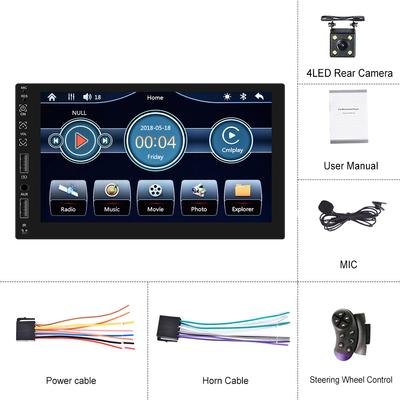 2 Din Автомобильное стерео радио 7-дюймовый сенсорный экран Carplay Универсальный автомобильный мультимедийный плеер с Bluetooth FM-радиоприемником Поддержка камеры заднего вида